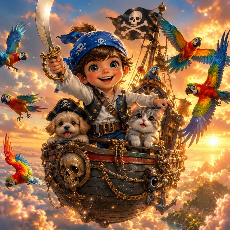 Whimsical Bigeyed Adventure Kids