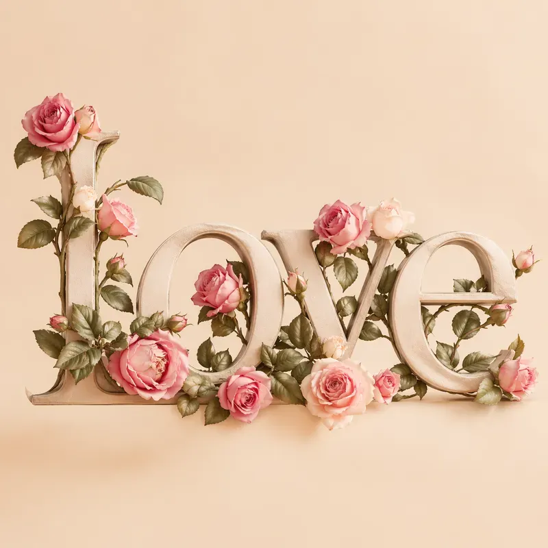 Nostalgic Floral Aesthetic Lettering