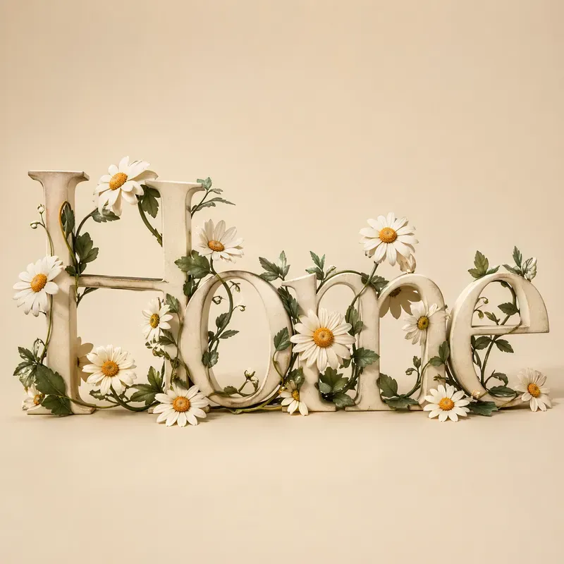 Nostalgic Floral Aesthetic Lettering