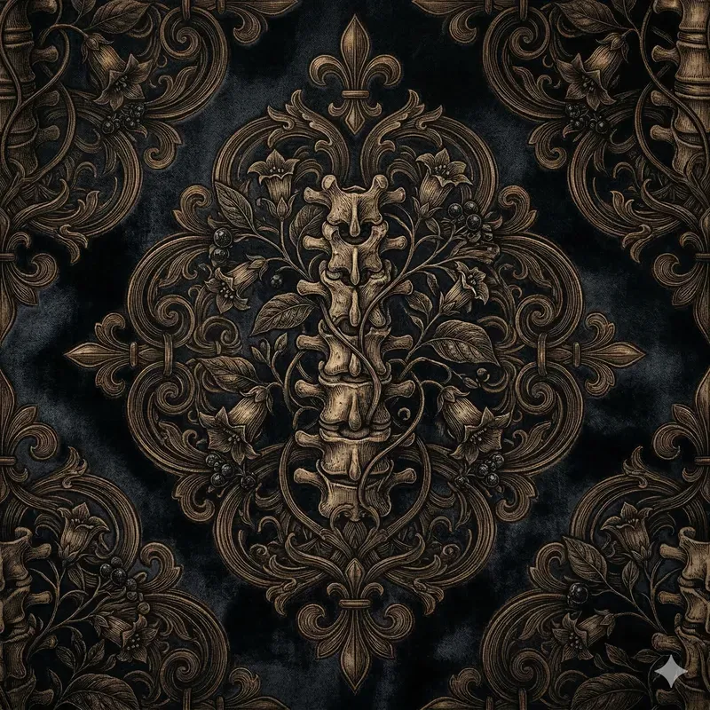 Victorian Gothic Anatomical Damasks
