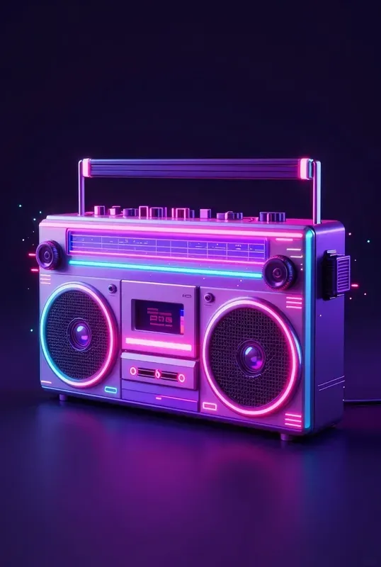 80s Retro Neon Hologram Object Generator