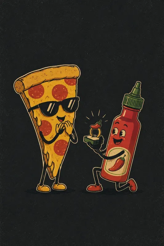 Retro Minimal Cartoon Food Characters