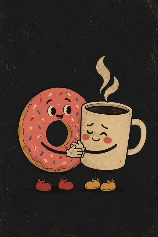 Retro Minimal Cartoon Food Characters
