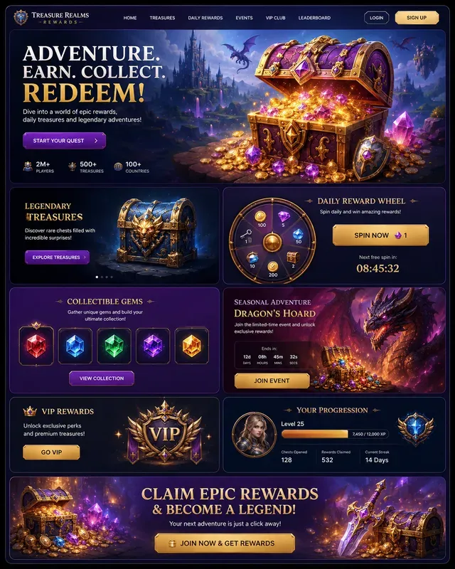 Premium Arcade Rewards Website Generator