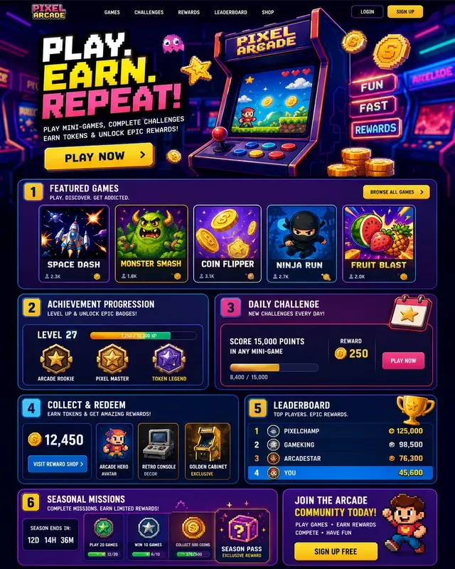 Premium Arcade Rewards Website Generator