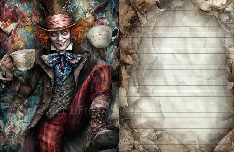 Dark Alice In Wonderland Double Pages