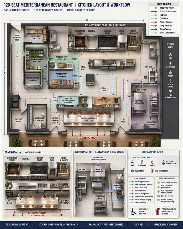 Commercial Kitchen Workflow Layouts