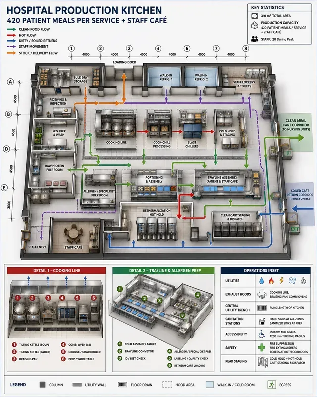 Commercial Kitchen Workflow Layouts