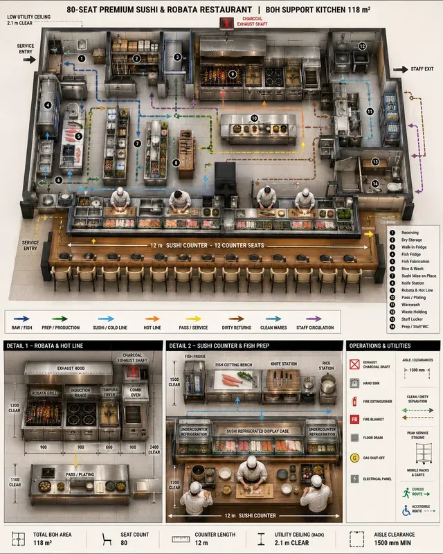 Commercial Kitchen Workflow Layouts