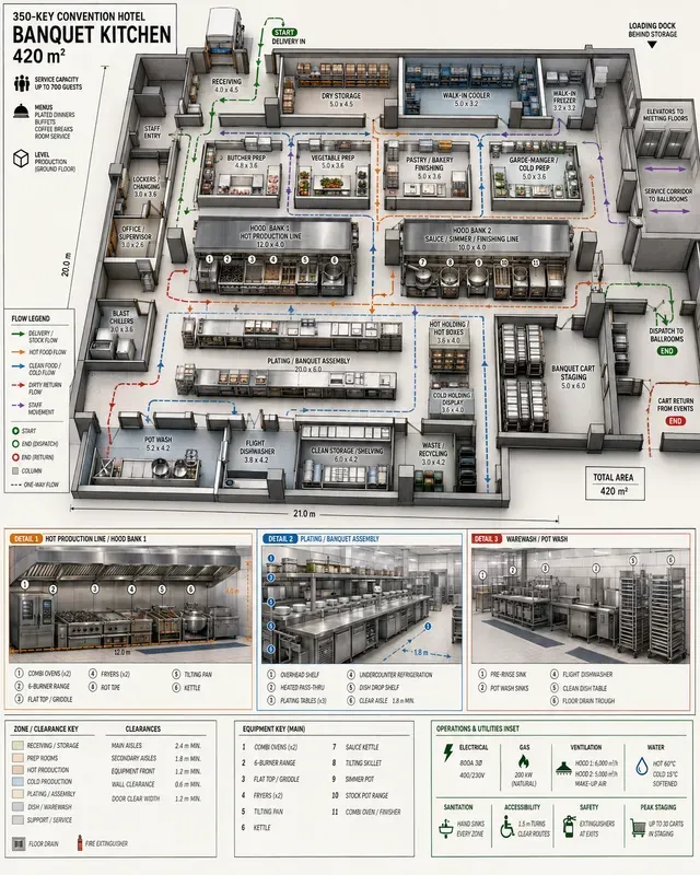 Commercial Kitchen Workflow Layouts
