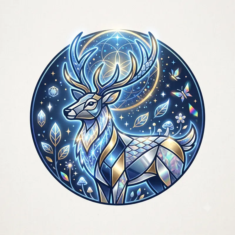 Modern Glowing Forest Creature Emblems