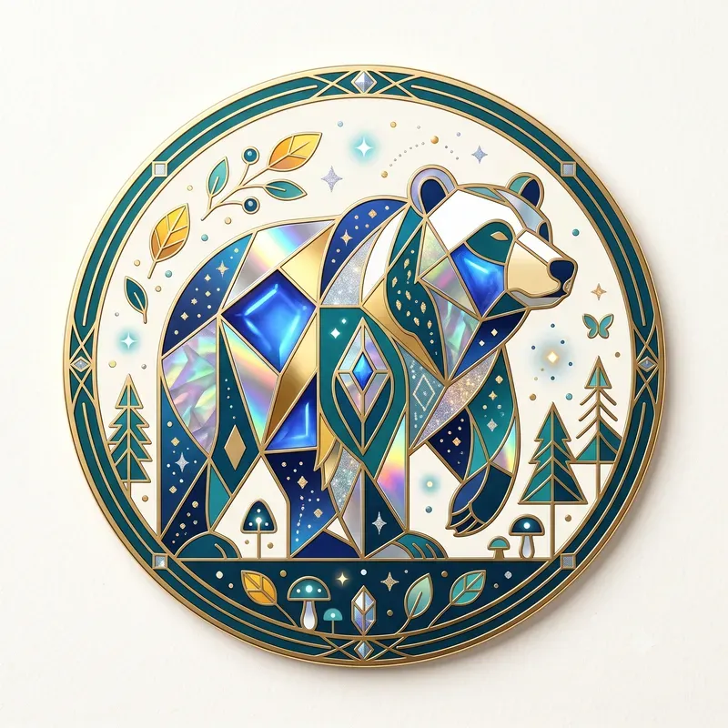 Modern Glowing Forest Creature Emblems