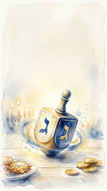 Hanukkah Watercolor Cards Jewish Art
