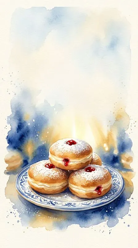 Hanukkah Watercolor Cards Jewish Art