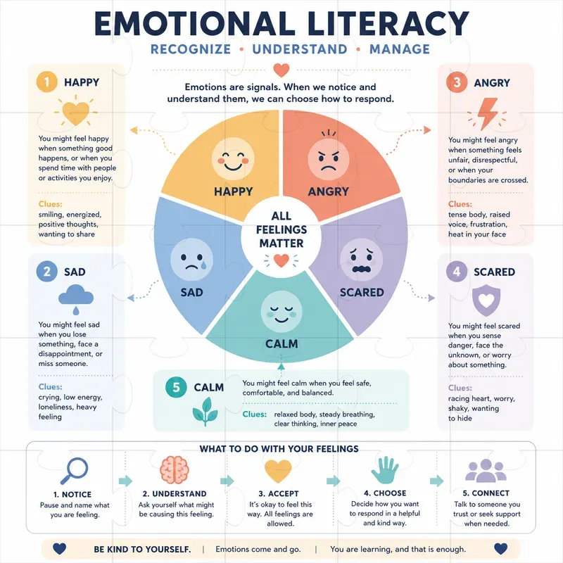 Flat Emotional Literacy Infographics