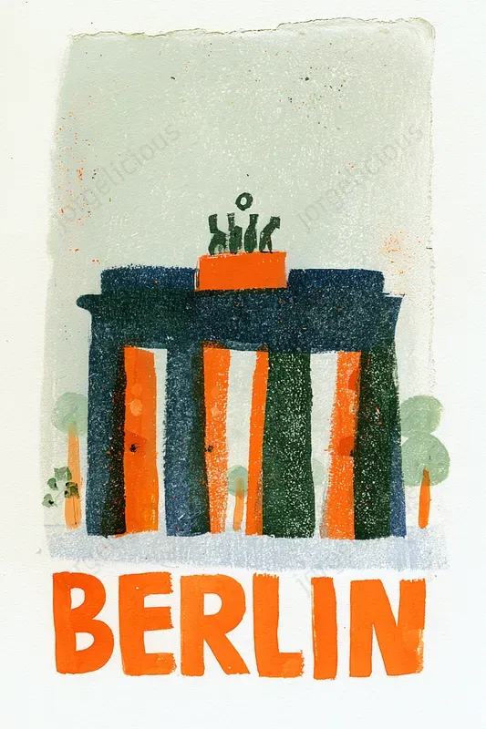 Folk Art Landmark Poster Prints