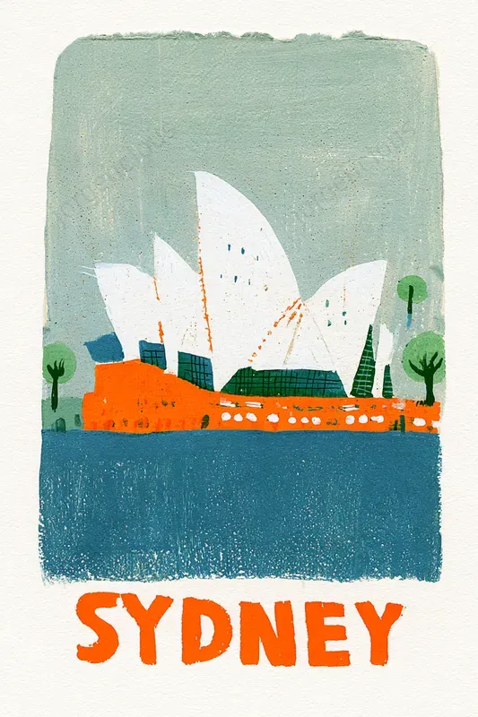 Folk Art Landmark Poster Prints
