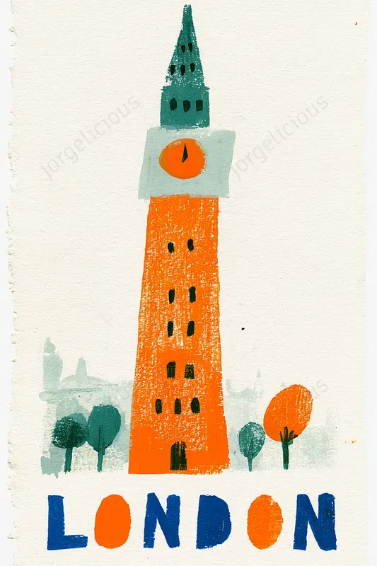 Folk Art Landmark Poster Prints