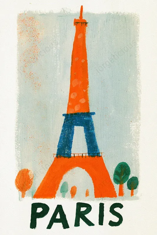 Folk Art Landmark Poster Prints