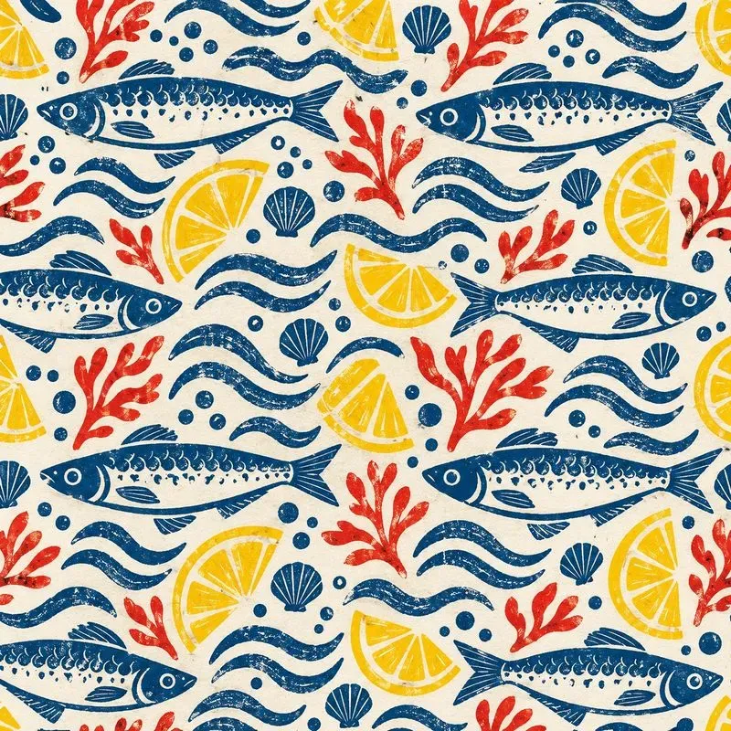 Modern Blockprint Pattern Tiles