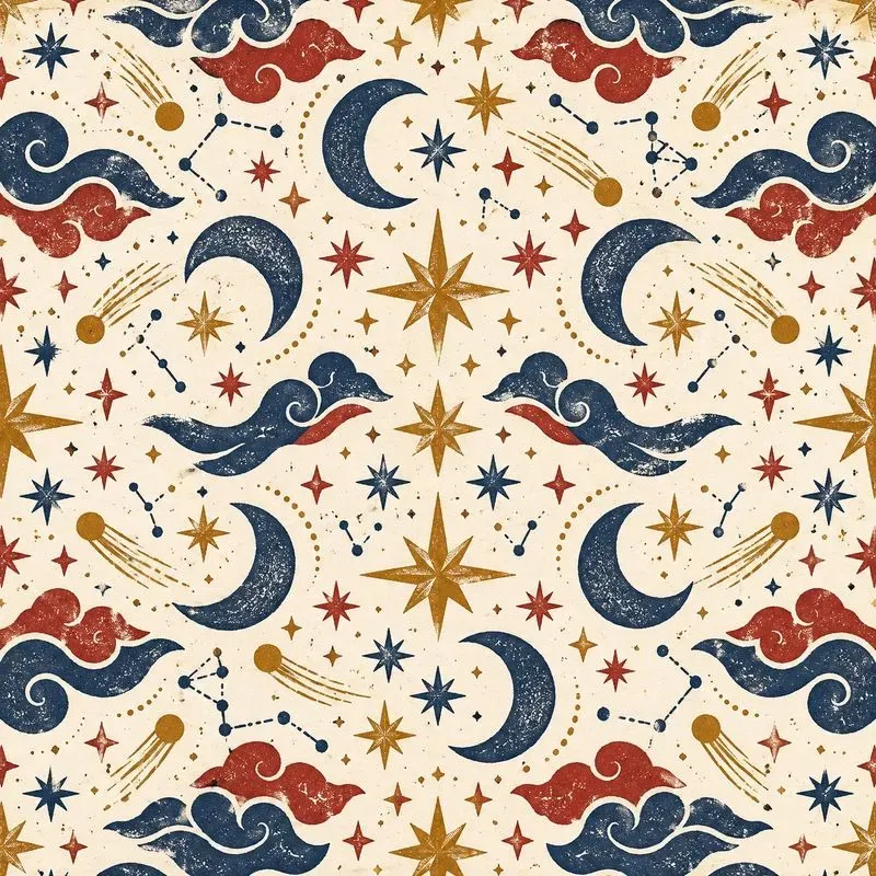 Modern Blockprint Pattern Tiles