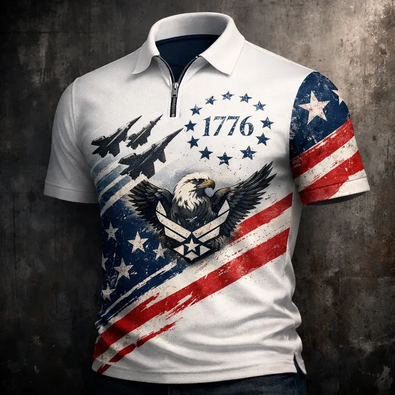 Patriotic Polo Shirt Mockup Generator