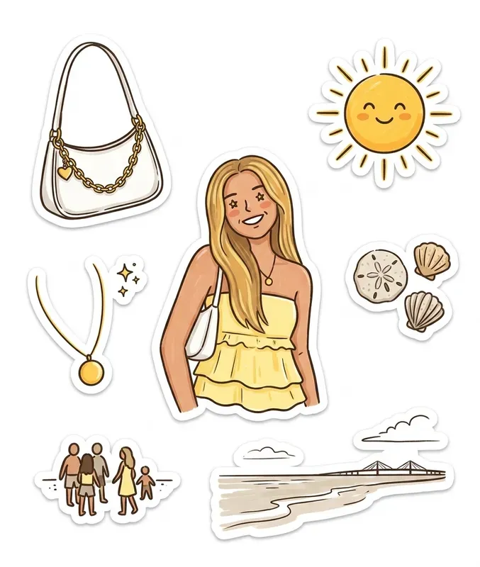 Whimsical 2d Handdrawn Sticker Doodles