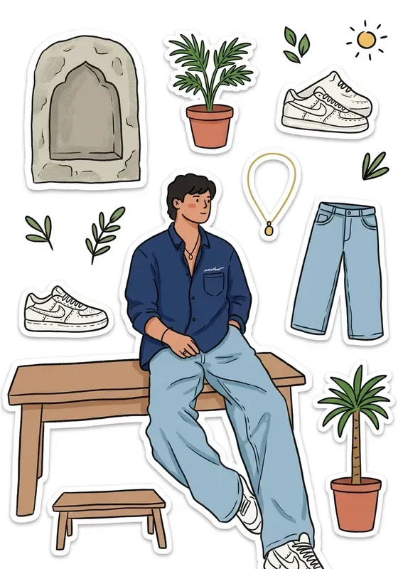 Whimsical 2d Handdrawn Sticker Doodles