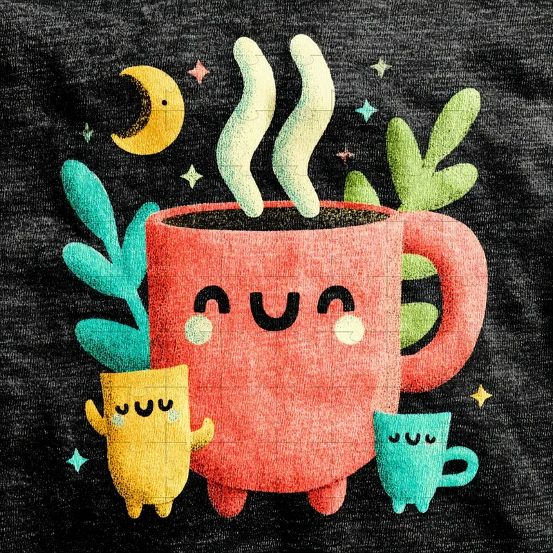 Screen Print Kawaii Fabric Cute Art