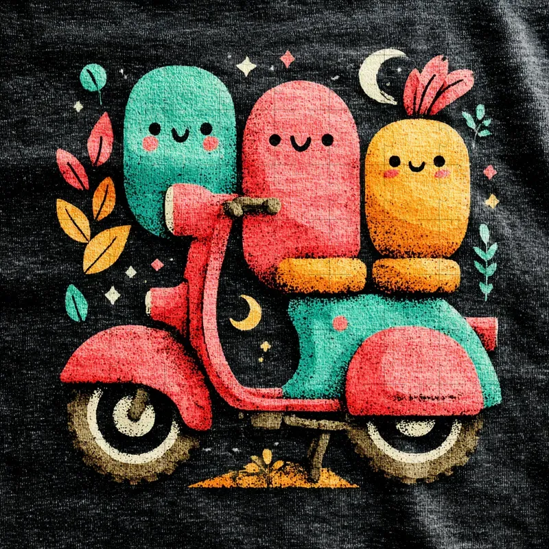 Screen Print Kawaii Fabric Cute Art