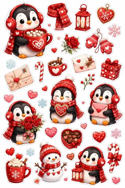 Romantic Red Sticker Sheets