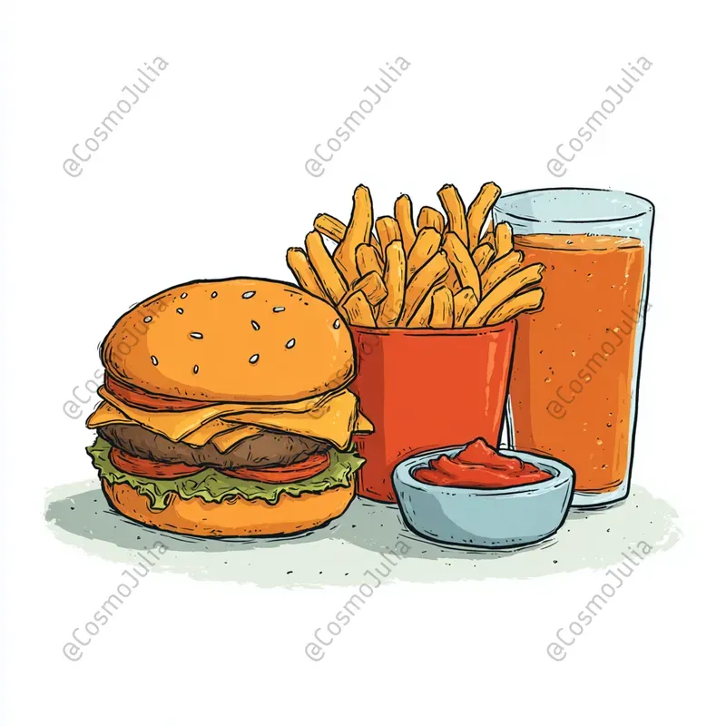 Cartoon Food Set Icons
