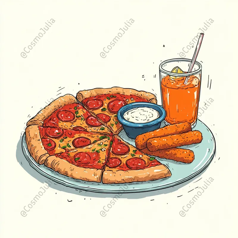 Cartoon Food Set Icons