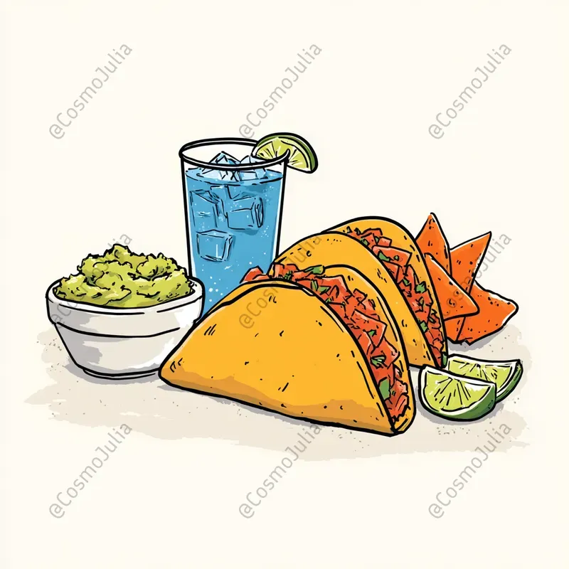 Cartoon Food Set Icons