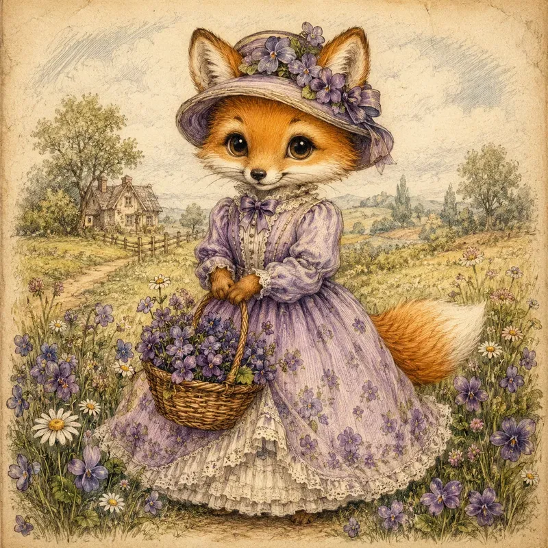 Whimsical Vintage Storybook Animals