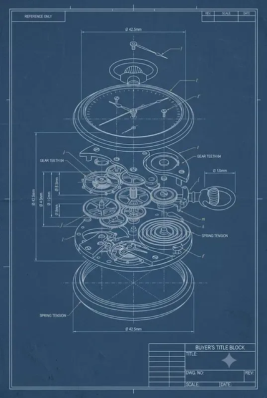 Vintage Blueprint Wall Art Studios