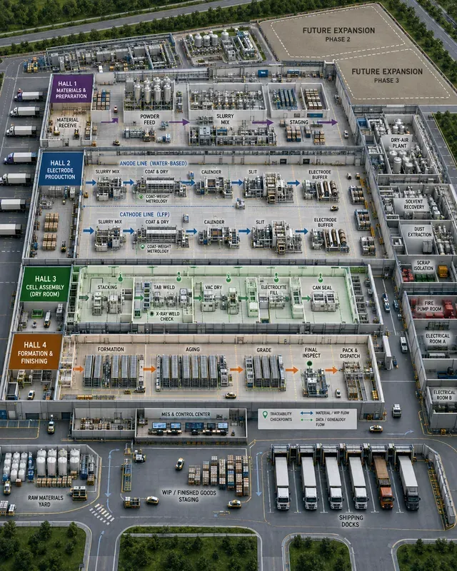 Battery Cell Gigafactory Manufacturing