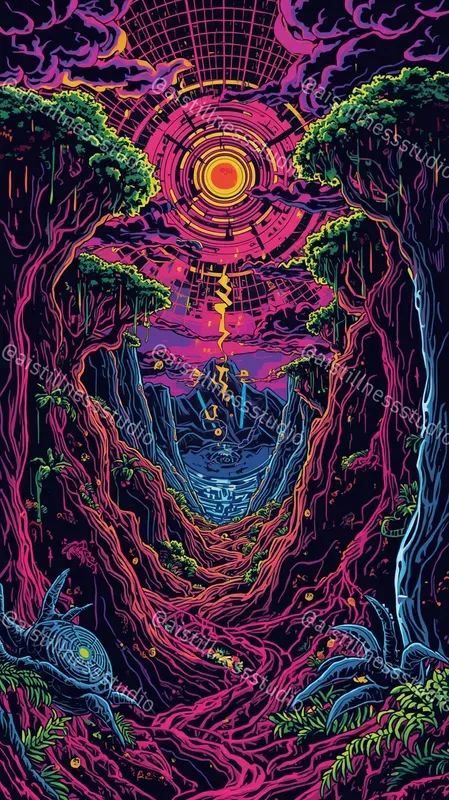 Surreal Psychedelic Rave Posters