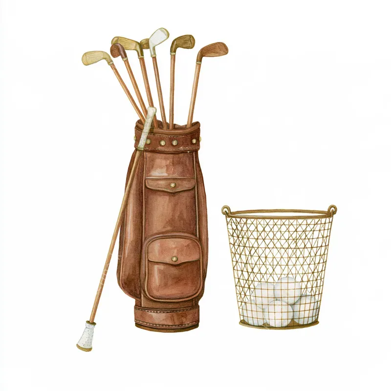 Vintage Preppy Golf Watercolors