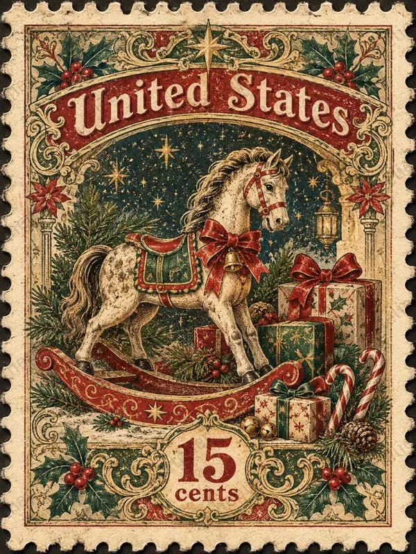 Vintage Christmas Postage Stamps