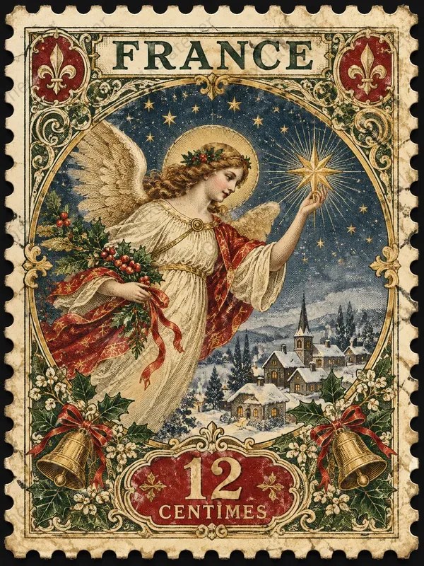 Vintage Christmas Postage Stamps