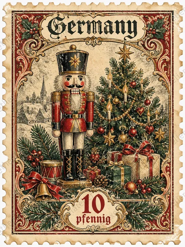Vintage Christmas Postage Stamps