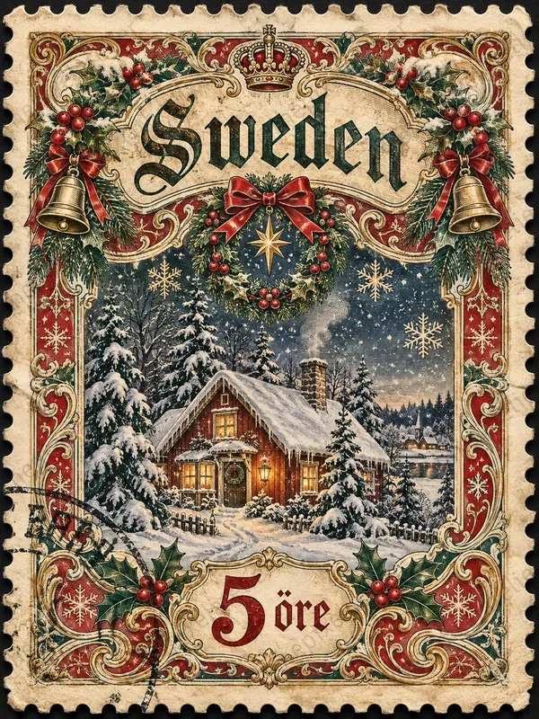 Vintage Christmas Postage Stamps