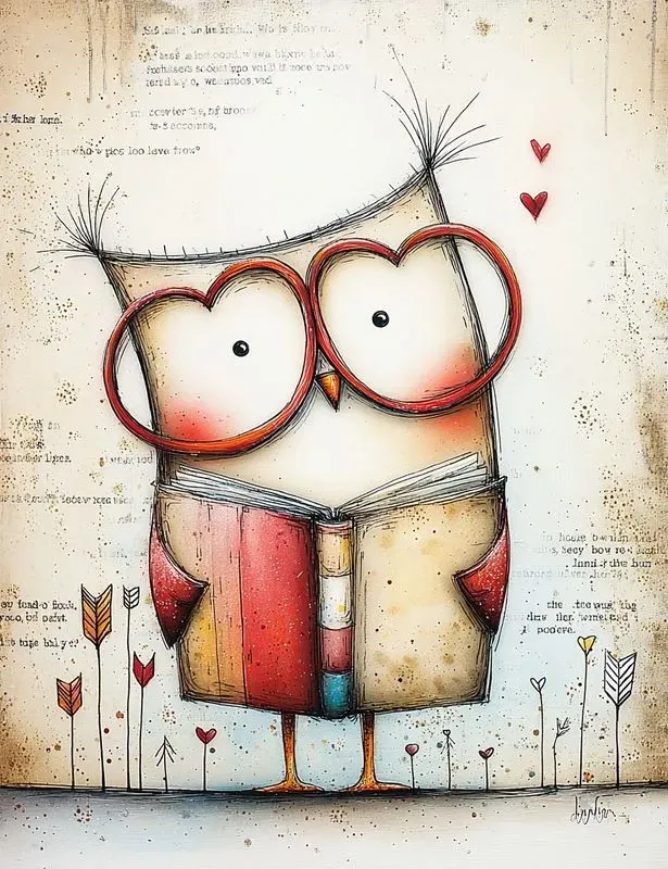 Whimsical Valentine Mixed Media Clipart