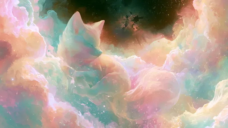 Cosmic Animals Swimming On Nebulae