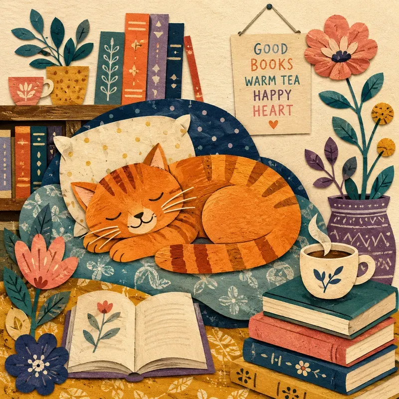 Whimsical Cozy Collage Illustration Packs