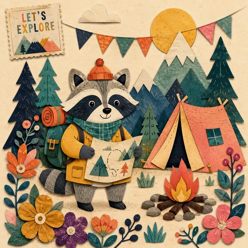 Whimsical Cozy Collage Illustration Packs