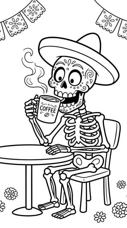 Funny Day Of The Dead Coloring Pages