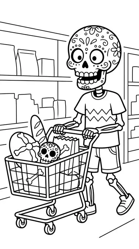 Funny Day Of The Dead Coloring Pages