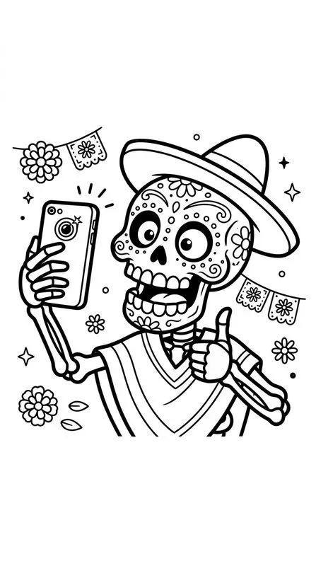 Funny Day Of The Dead Coloring Pages